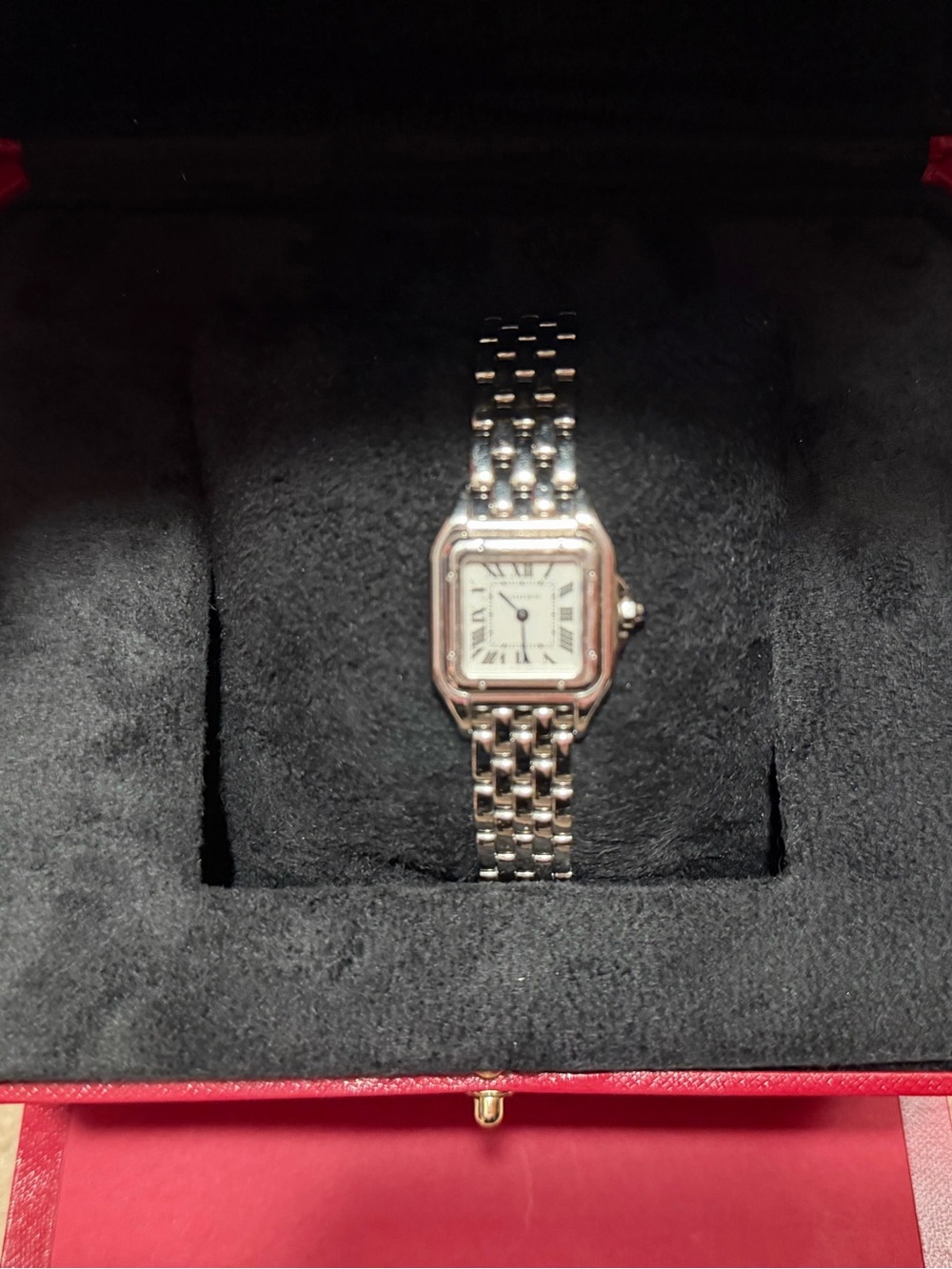 Cartier Silver Stainless Steel Women's Bracelet Watch with Blue Accents - Picture 9 of 13